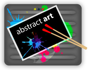 An abstract art negative in a film fixing tray with colorful paint splatter